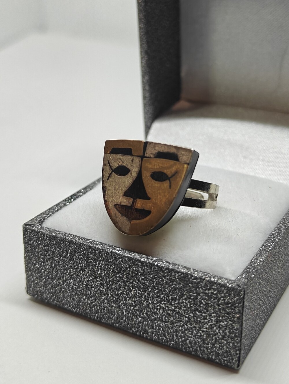 Aztec Warrior mask adjustable ring